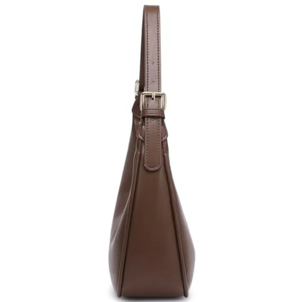 Faux Leather Hobo Bag Convertible Crossbody Chic Minimal Everyday Purse